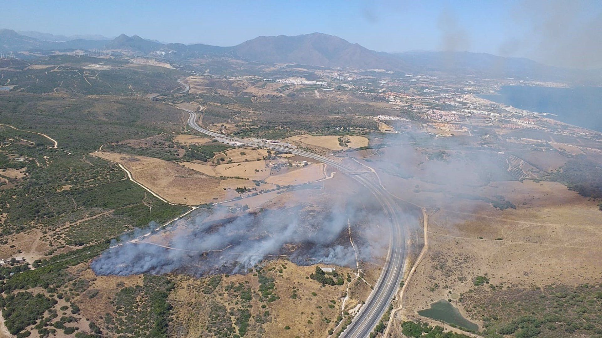 El incendio declarado en Manilva, Málaga