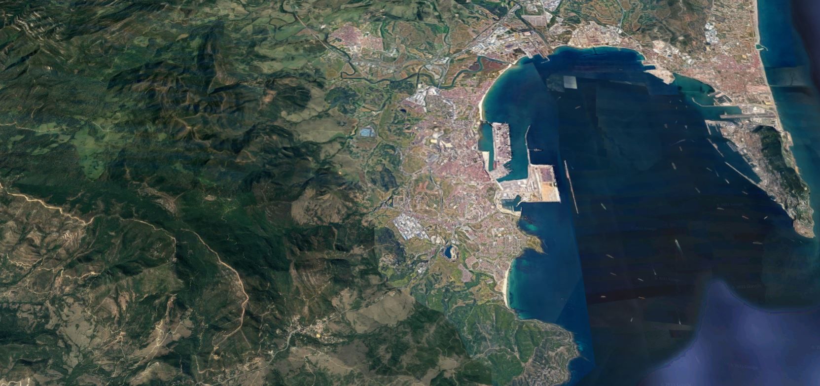 La Bahía de Algeciras, en una imagen satelital.
