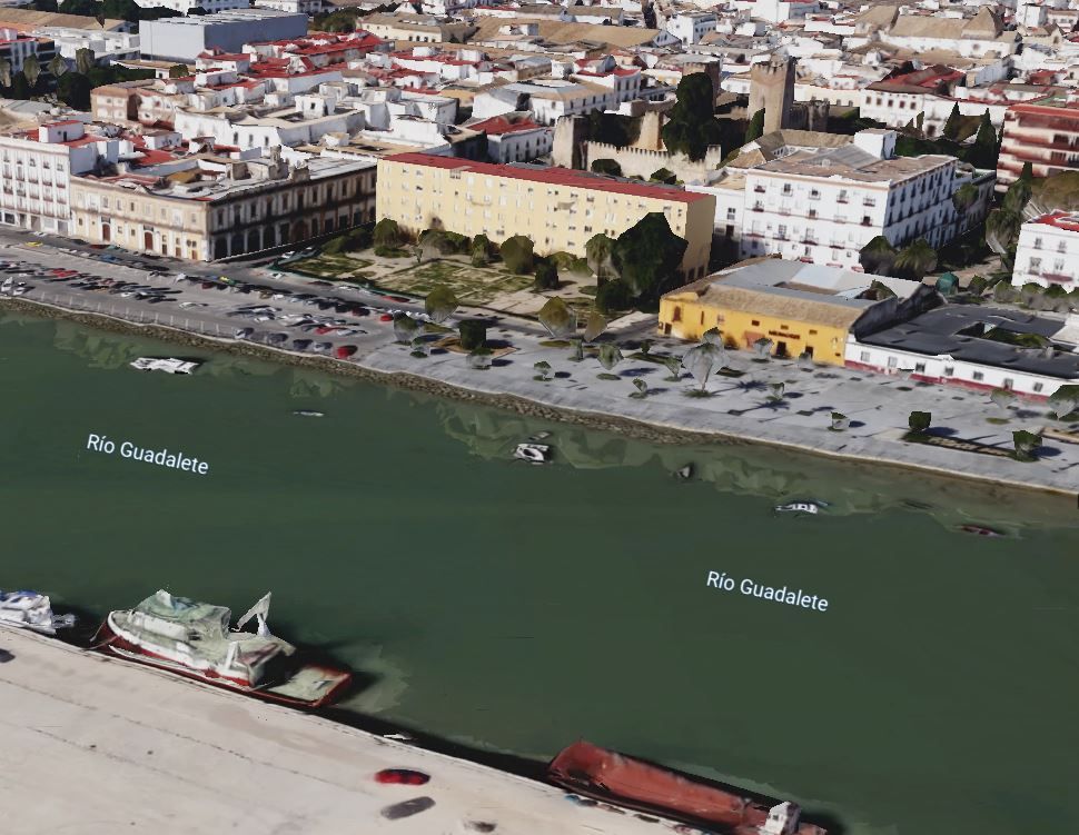 La Plaza de La Pescadería proyectada en El Puerto en una imagen aérea.