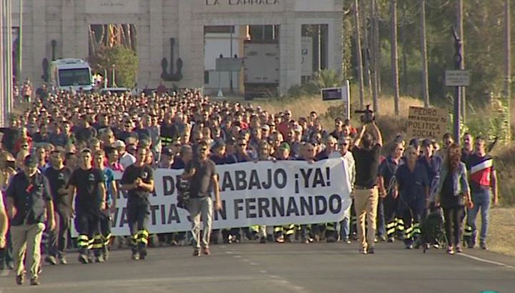Una de las manifestaciones celebradas recientemente por los trabajadores de Navantia. FOTO: OCADIZDIGITAL