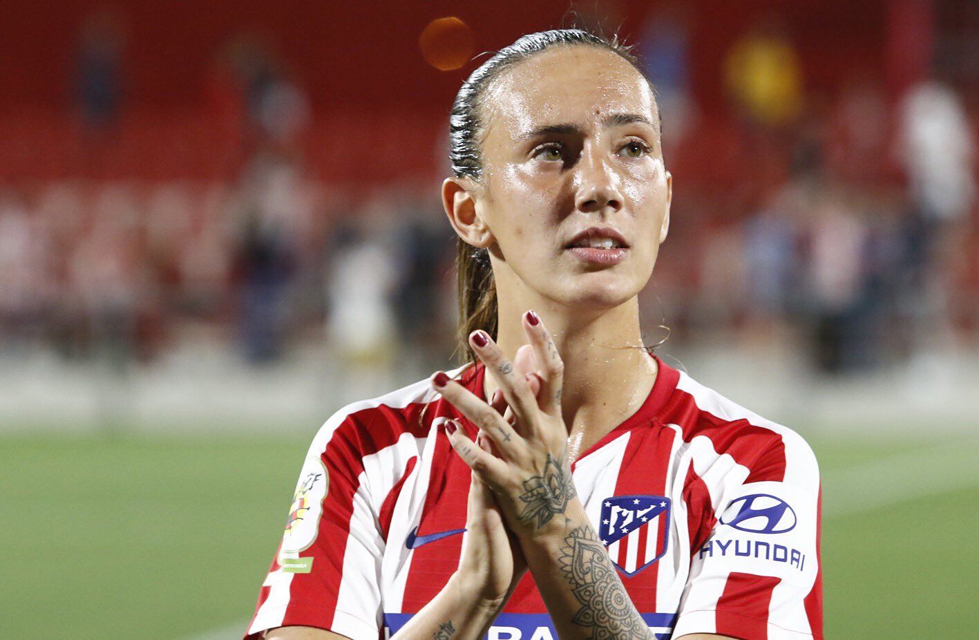 La jugadora mallorquina, con el Atlético de Madrid. La jugadora mallorquina, con el Atlético de Madrid.