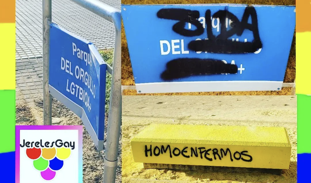 Cuarto ataque al Parque LGTBIQA de Jerez: "¡Detengamos el odio de una vez!"