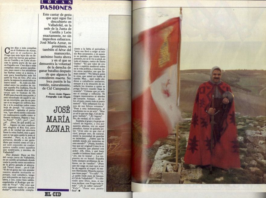 Doble página de El País Semanal publicada en 1987. La fotografía que ilustra el texto es de Luis Magán. 