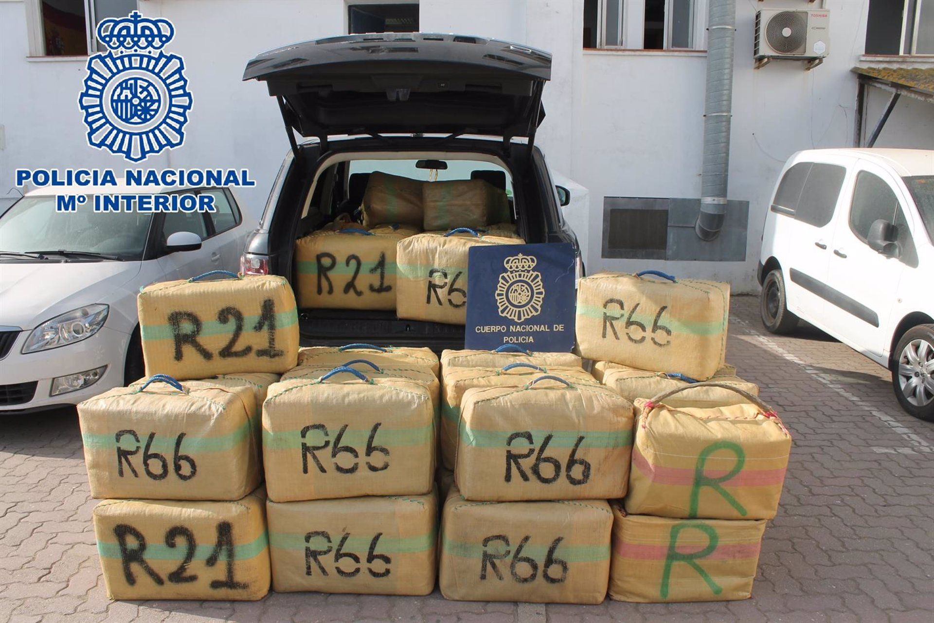 Hachís intervenido en la 'guardería' de La Línea desmantelada el pasado viernes por la Policía.