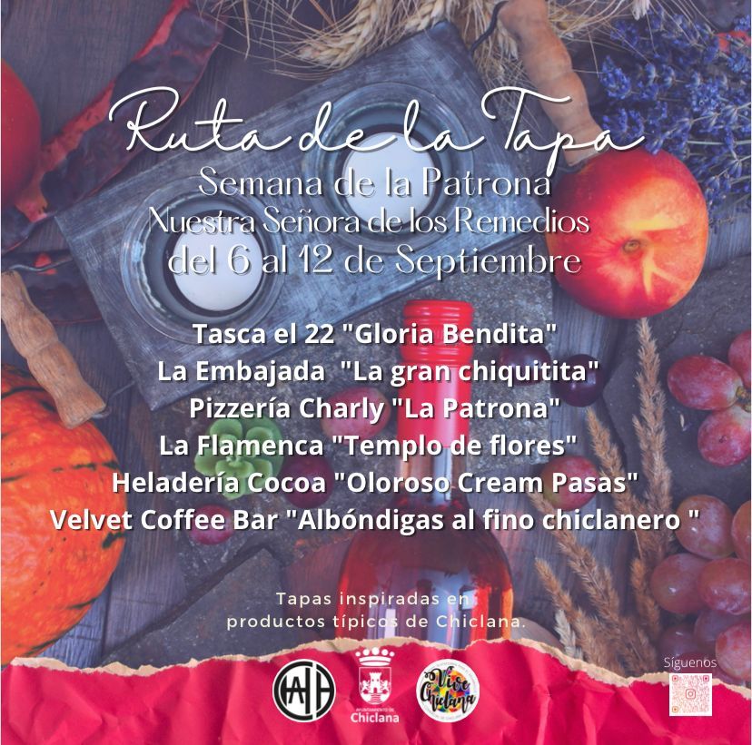 Cartel de la ruta de la tapa en Chiclana.