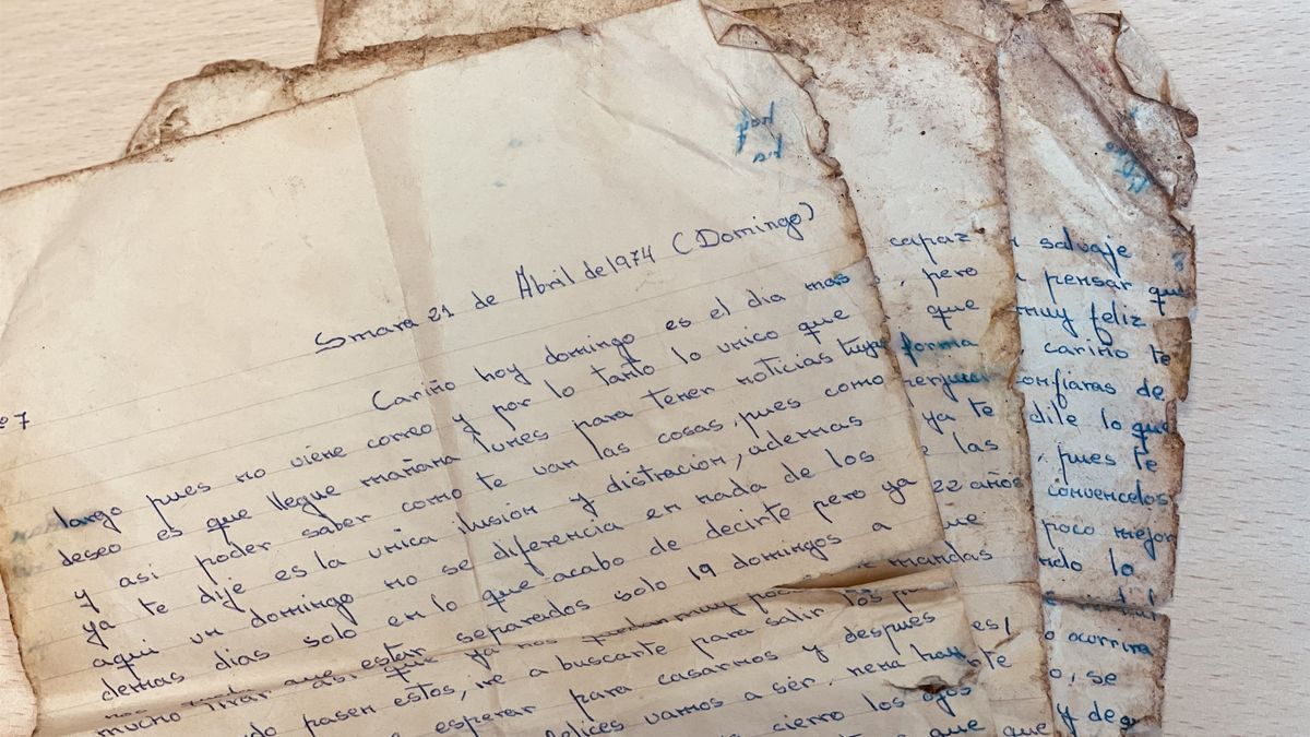 La carta de amor escrita por un soldado a su novia en 1974.