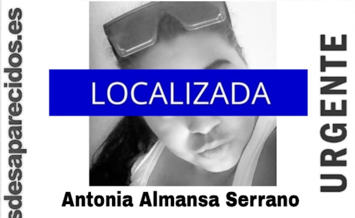 Localizada Antonia Almansa, la joven de 24 años desaparecida en Huelva.