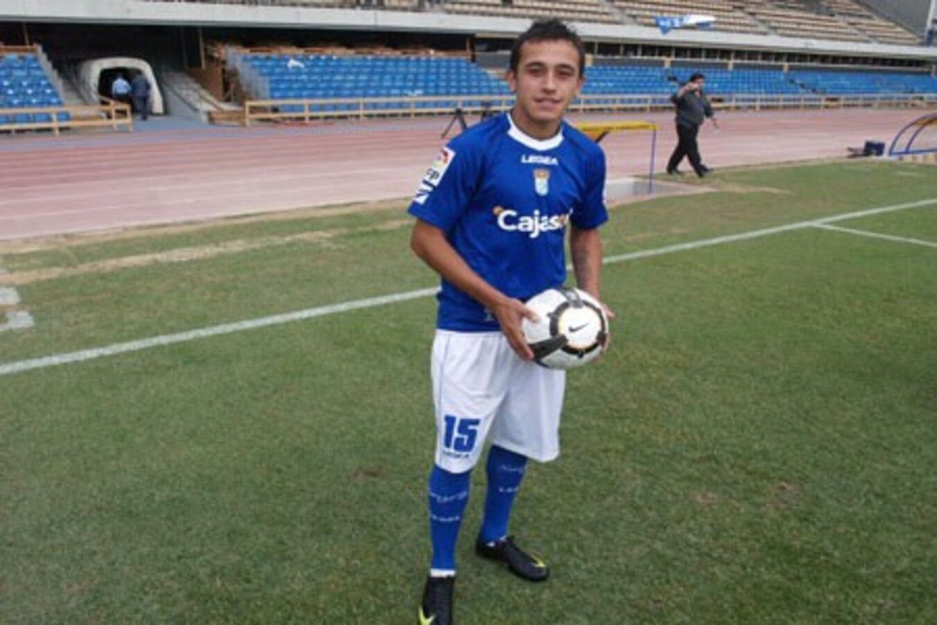 'El Poeta' Fabián Orellana, en su presentación con el Xerez CD. 