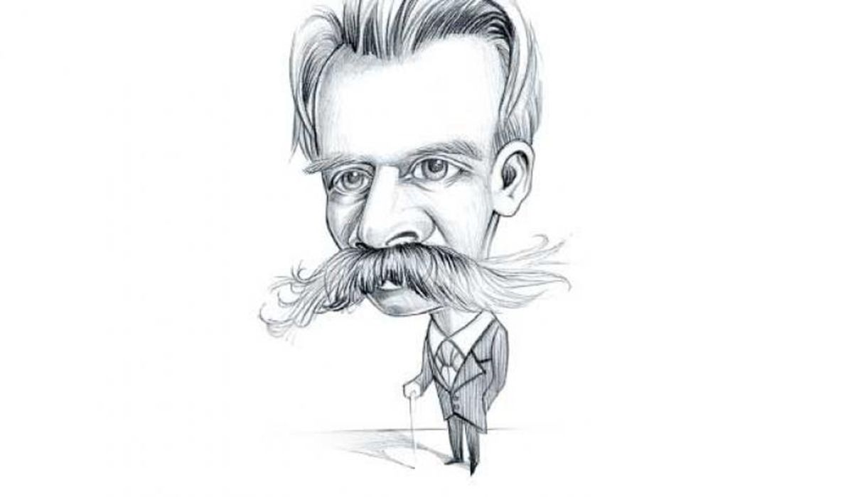 Una caricatura de Nietzsche.