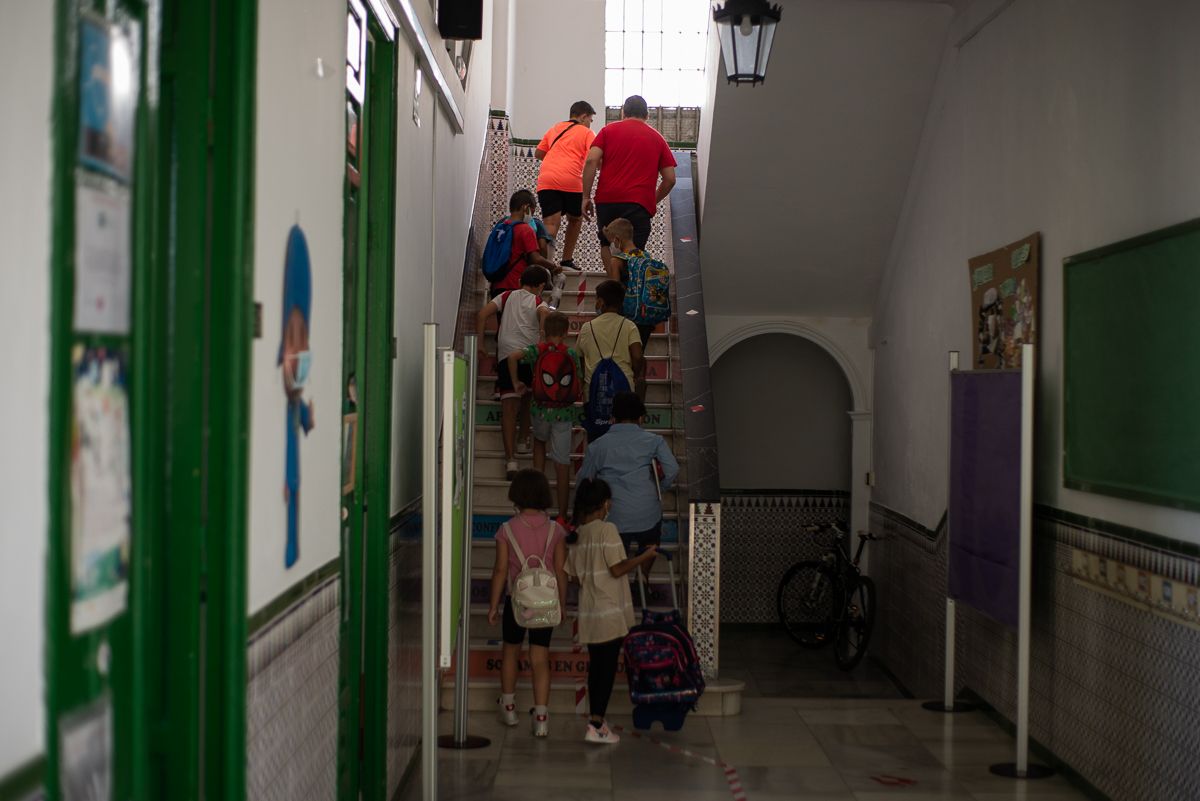 Interior del colegio Al-Andalus en Jerez, en una imagen de archivo de inicio de curso.