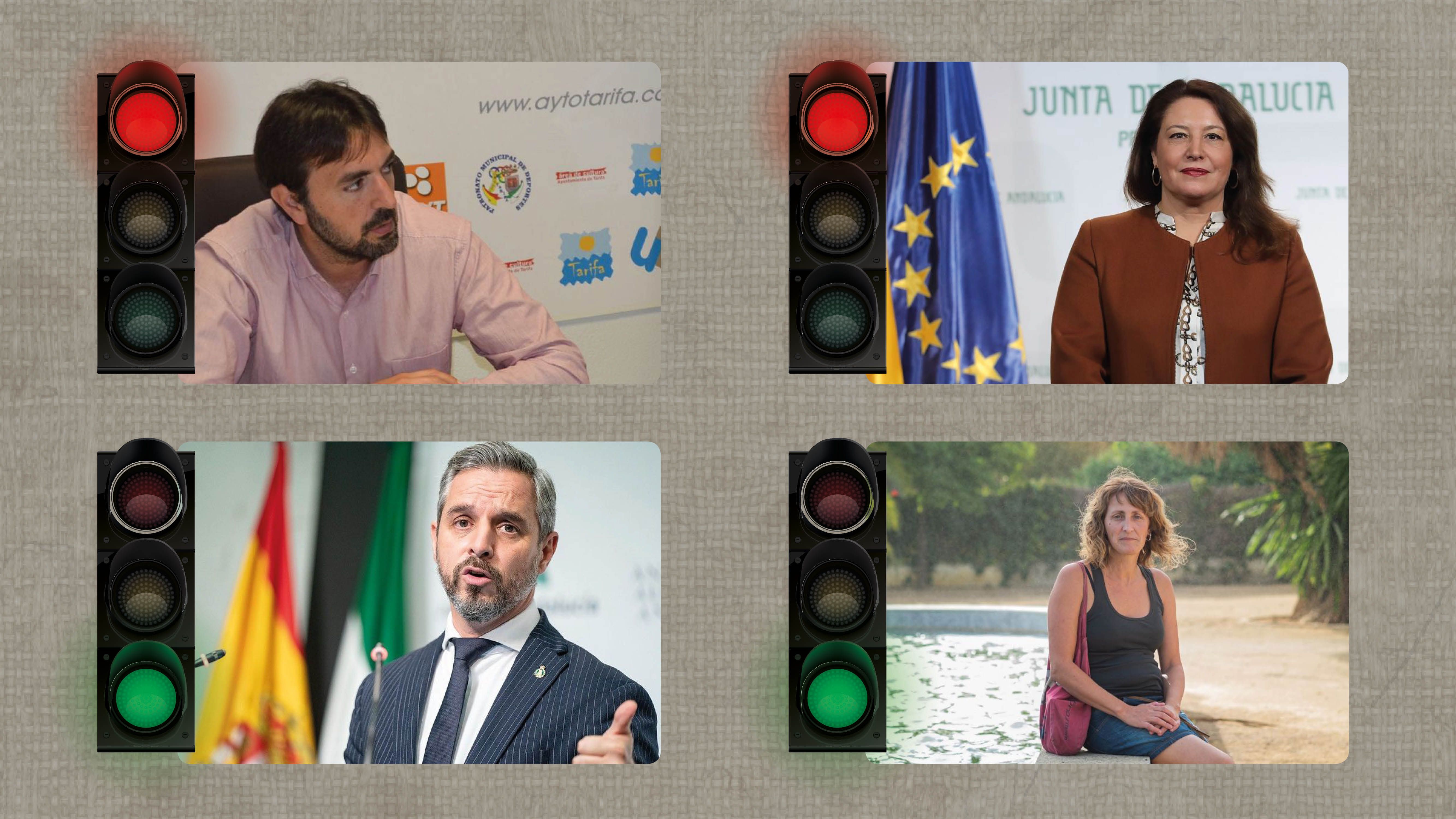 Voces y afonías de la semana en lavozdelsur.es: Arriba: Francisco Ruiz Giráldez y Carmen Crespo. Abajo: Juan Bravo y Kika González.