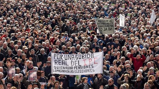Una pasada manifestación de los pensionistas en Bilbao. 