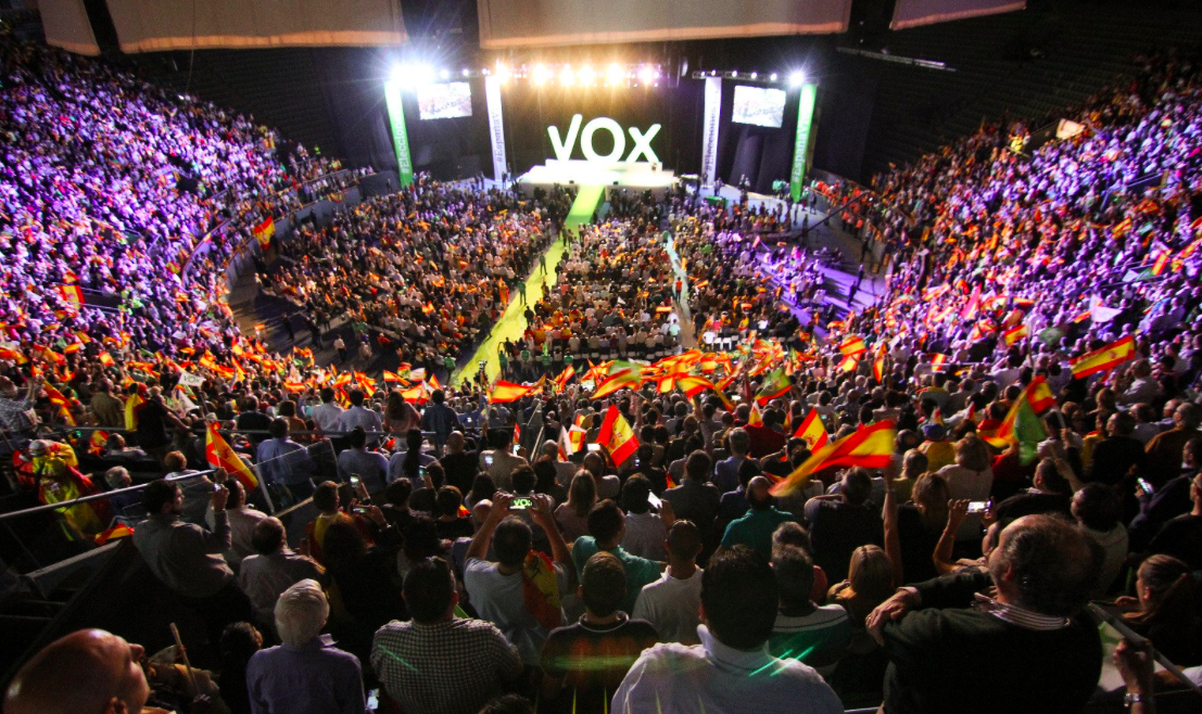Mitin de un partido nacionalista. Foto: @vox_es