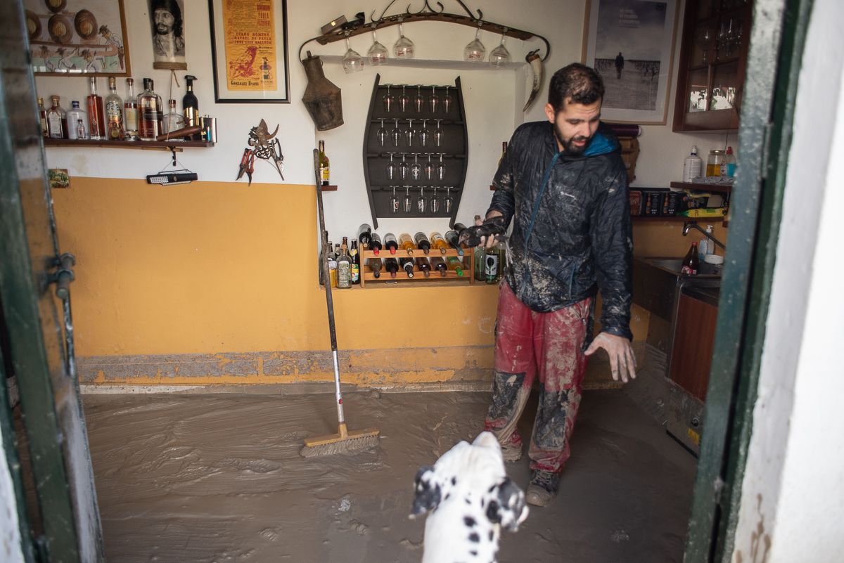 Estado de una vivienda de Las Tablas tras la tromba.