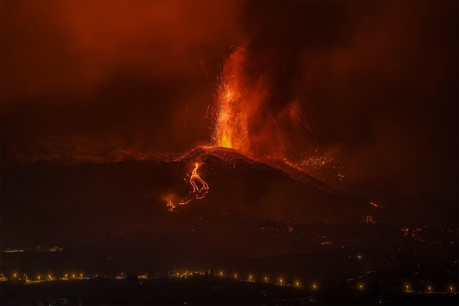 Una de las imágenes que está dejando la erupción del volcán de La Palma.