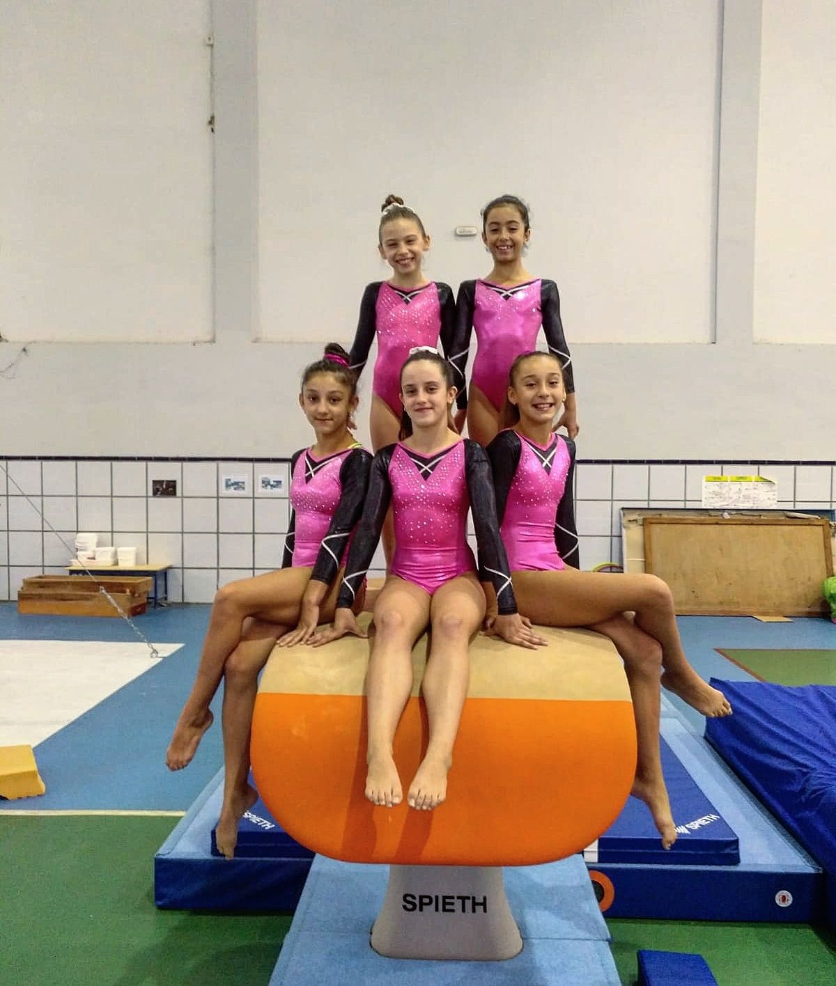 Las gimnastas que competirán en el torneo inglés: María Corredera, Carla Gutiérrez, Indara Valiente, Mari Carmen Ballesteros y Claudia Clavijo. 