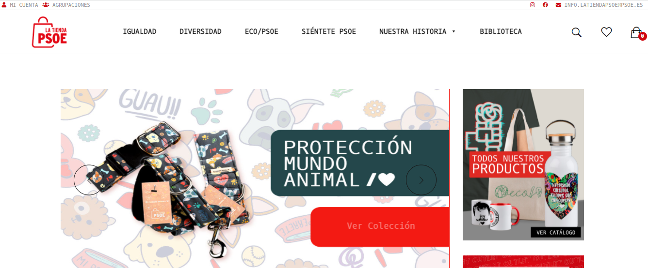 La política da el salto al 'ecommerce': el PSOE se lanza a vender en internet con su propia tienda online.