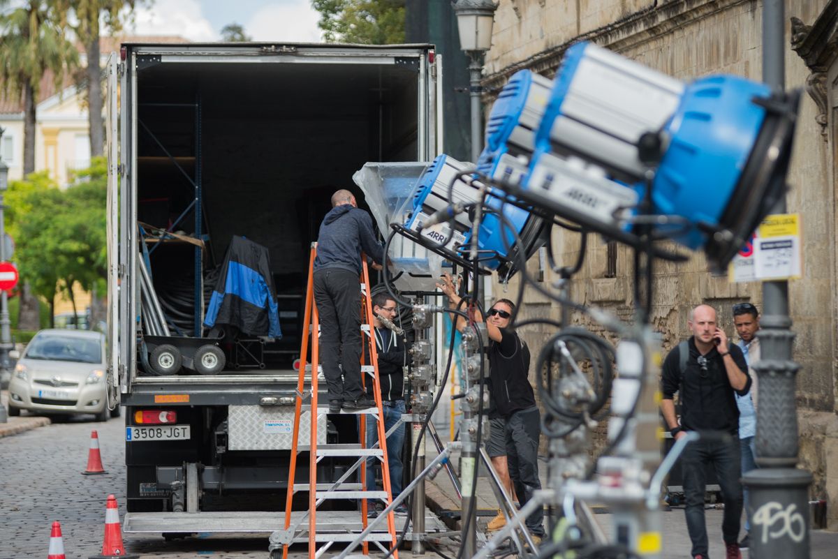 Preparativos previos al rodaje de escenas de la tercera temporada de 'The Crown' en Jerez, en una imagen de archivo.