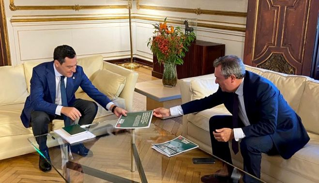 Un momento de la reunión mantenida para abordar el Presupuesto de 2022.   PSOE. 