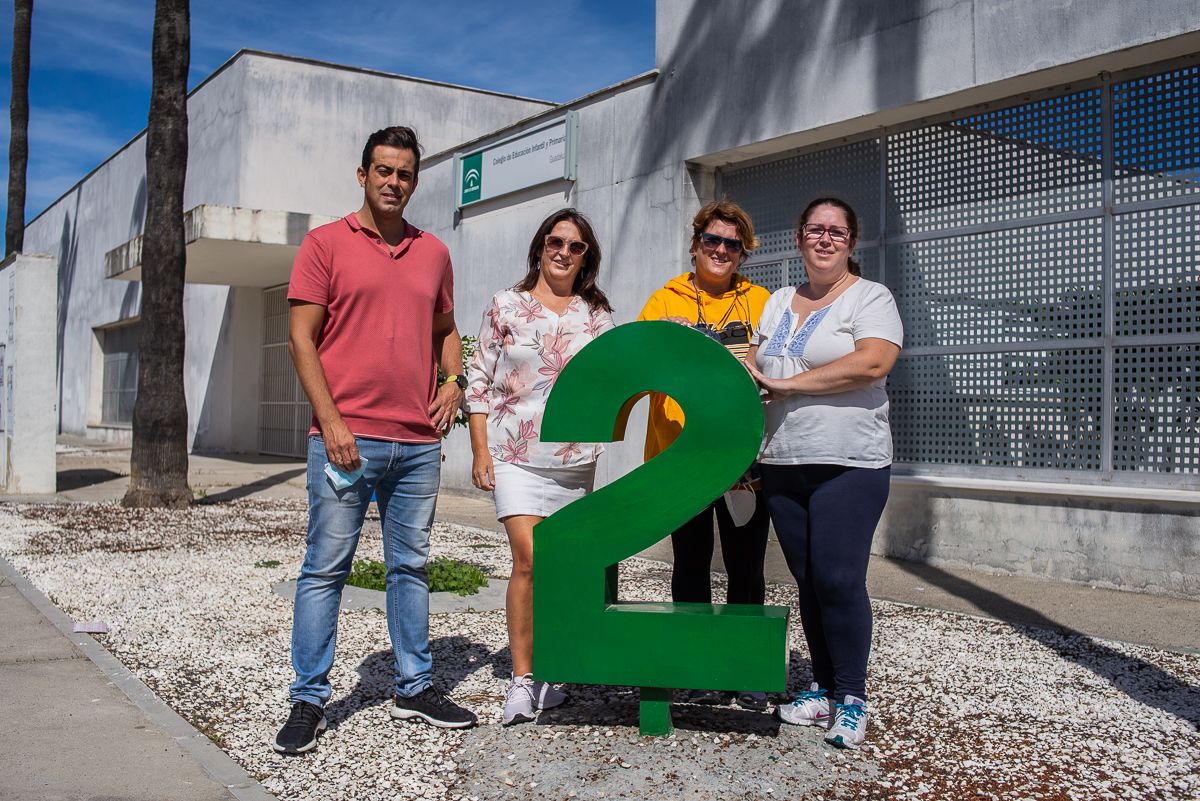 Fran, Fabiola, Patricia y Marta, cuatro docentes del CEIP Guadaluz de Guadalcacín que han celebrado hoy su día. 