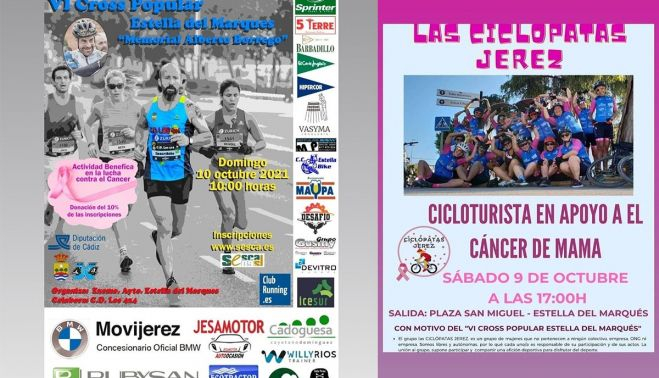 Carteles del memorial y de la marcha cicloturista.
