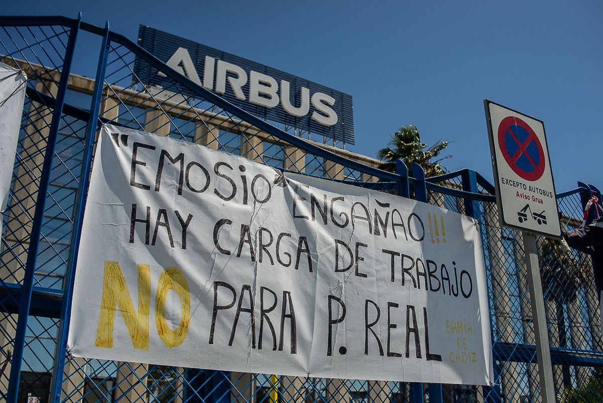 Protesta de trabajadores de Airbus Puerto Real, recientemente.