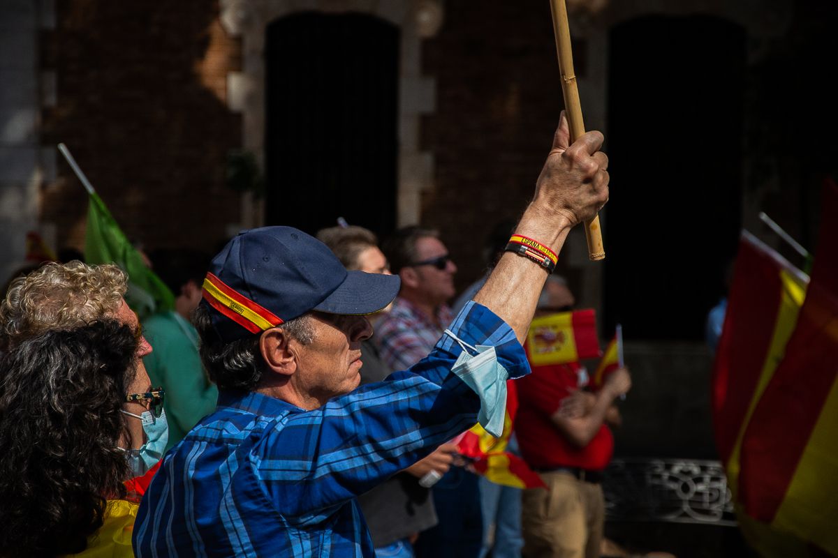 Banderas de España por el Día de la Hispanidad en una imagen de archivo. 