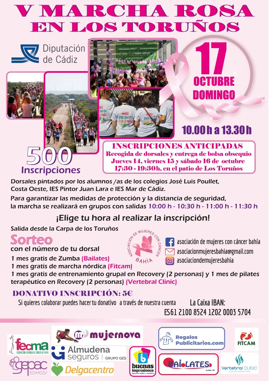 Cartel de la Marcha Rosa en Los Toruños.