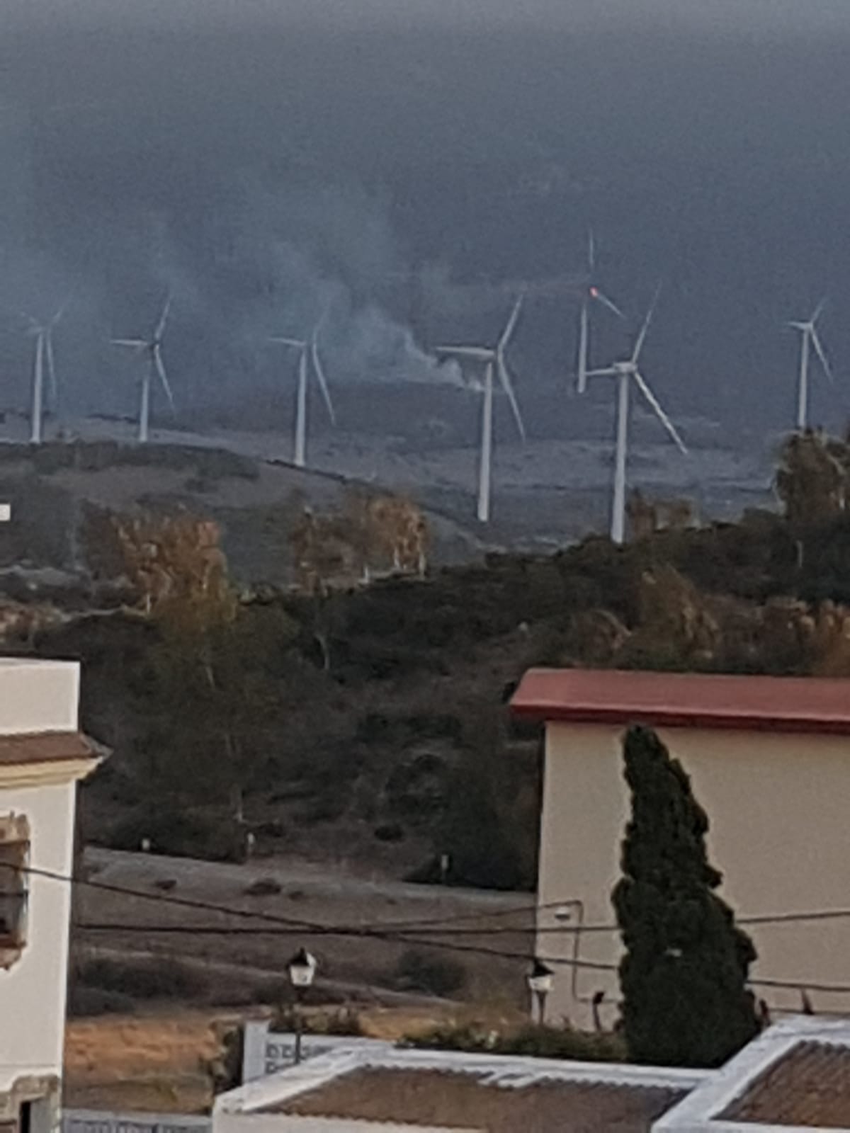 Imagen del incendio que está intentando controlar el Servicio de Extinción de Incendios Forestales de Andalucía.   PLAN INFOCA