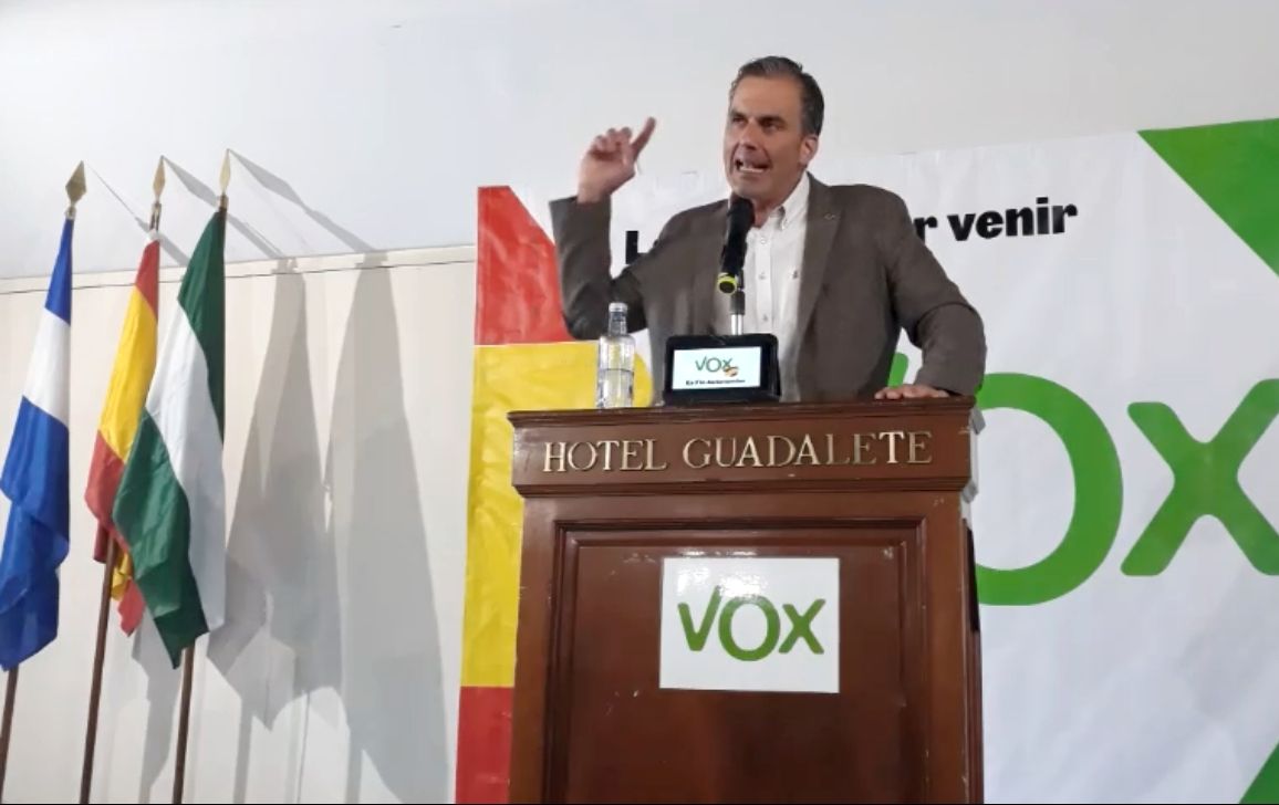 El Secretario General de Vox, Javier Ortega Smith, en el hotel Guadalete,