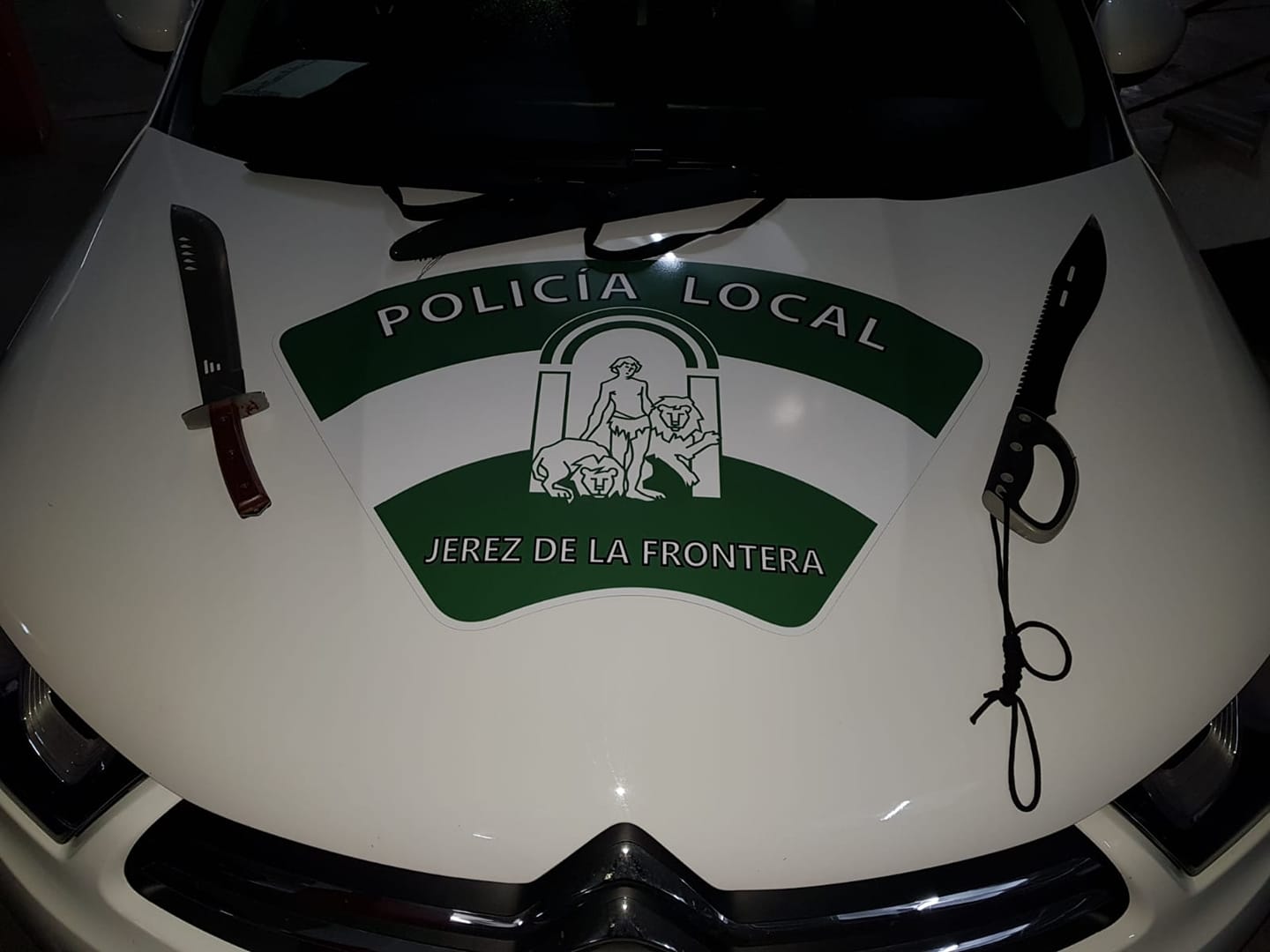 Armas interceptadas por la policía local de Jerez.