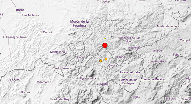 La zona en la que se han registrado los tres terremotos.