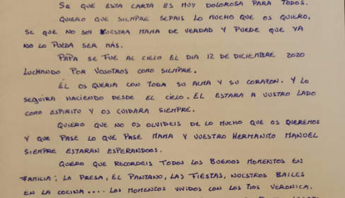 Carta enviada de Lydia a sus hijos. 