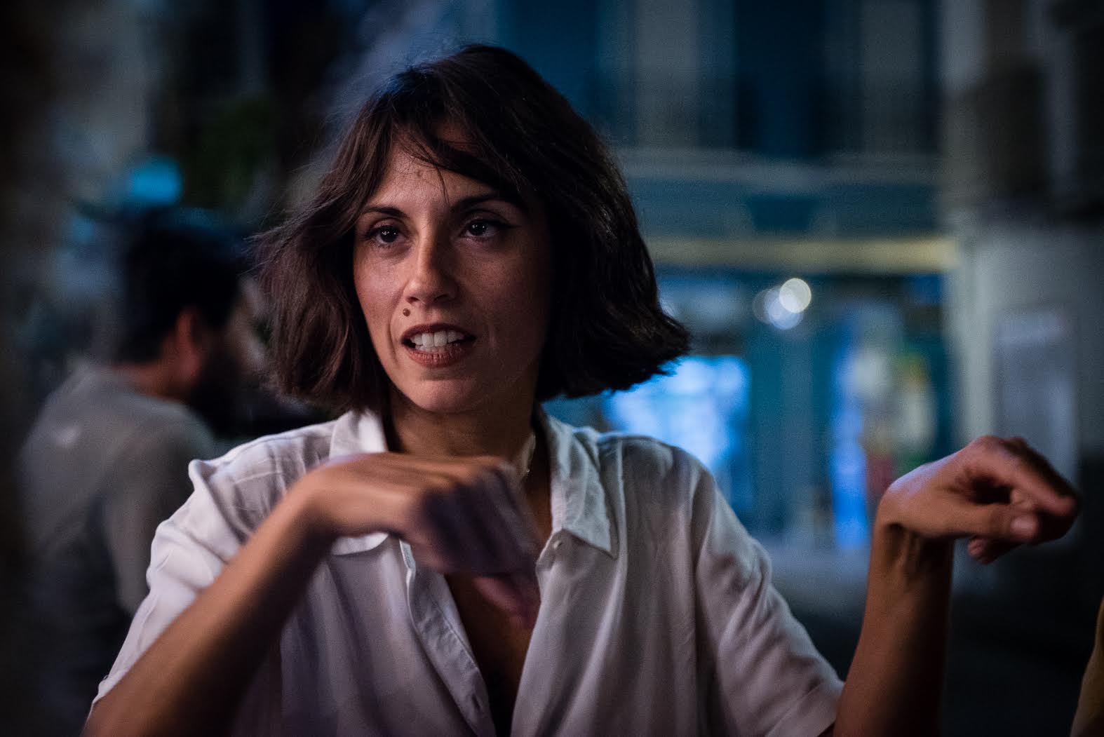 Verónica Morales durante la entrevista.