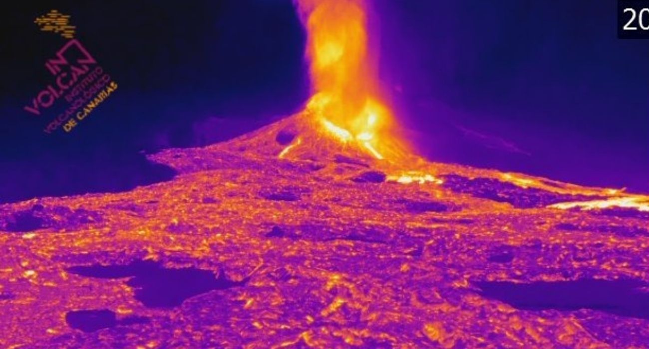 Imagen termográfica del volcán de La Palma.