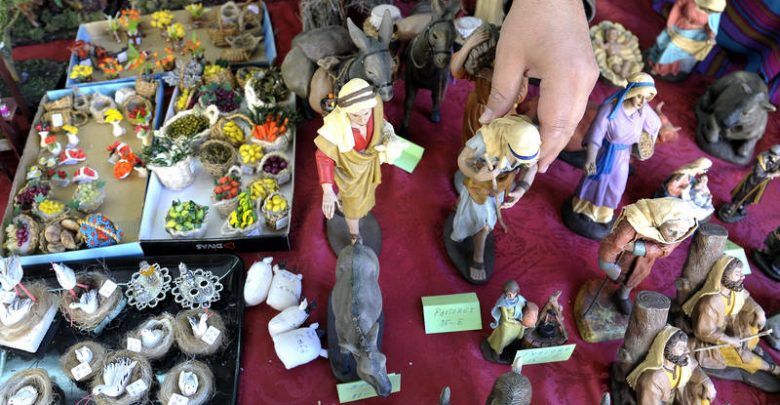 Belenismo en el mercadillo del Arenal, en una imagen de archivo.