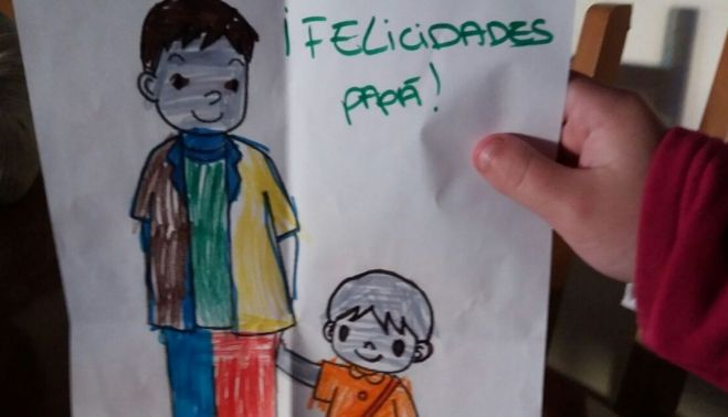 Un dibujo que María Isabel le hizo a su padre.