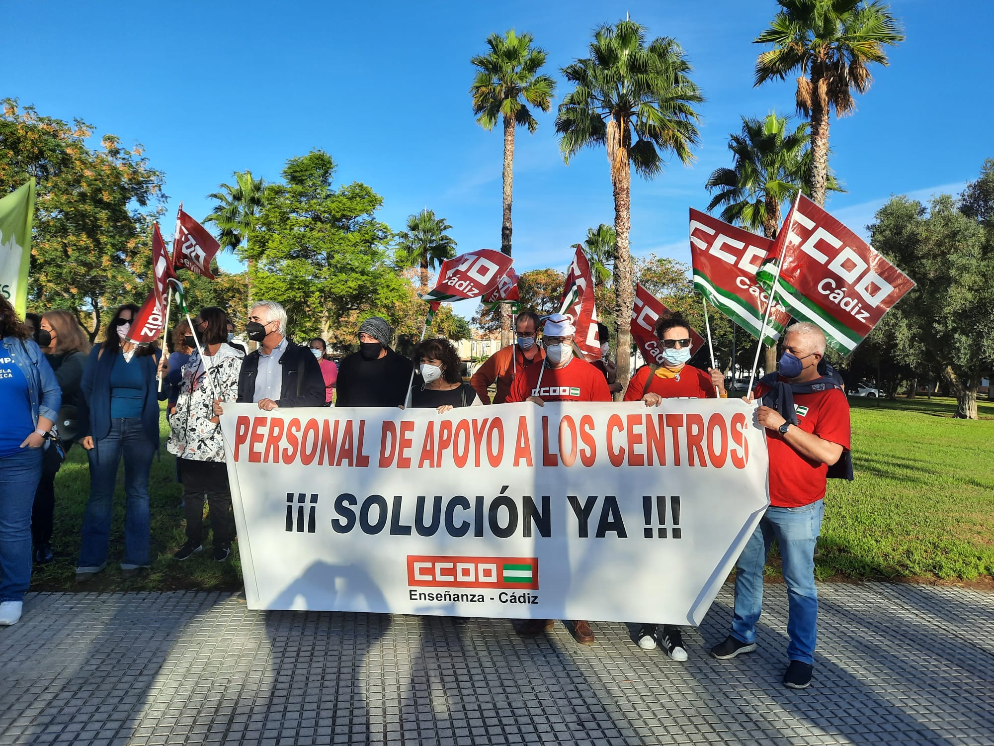 Apoyo del sindicato CCOO a la concentración.