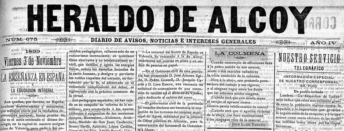 Heraldo de Alcoy 1899 Tamayo