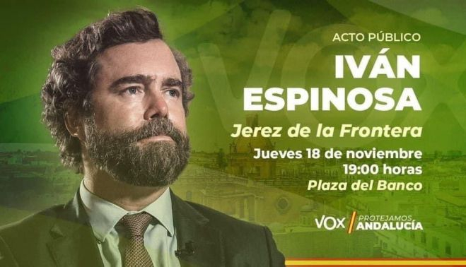 Iván Espinosa de los Monteros acudirá este Jueves a Jerez para un acto público