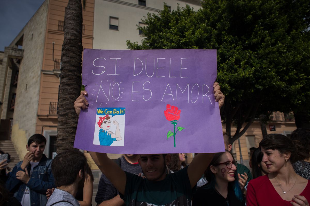 Manifestación feminista de estudiantes. 