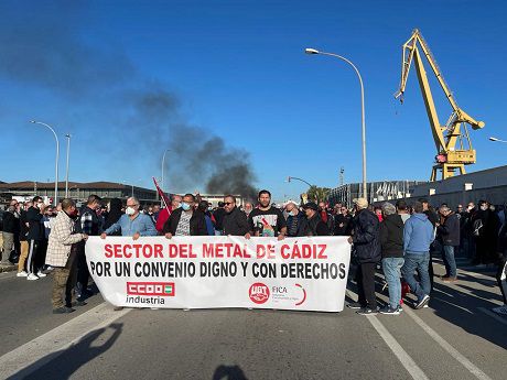 Manifestación de trabajadores del metal.