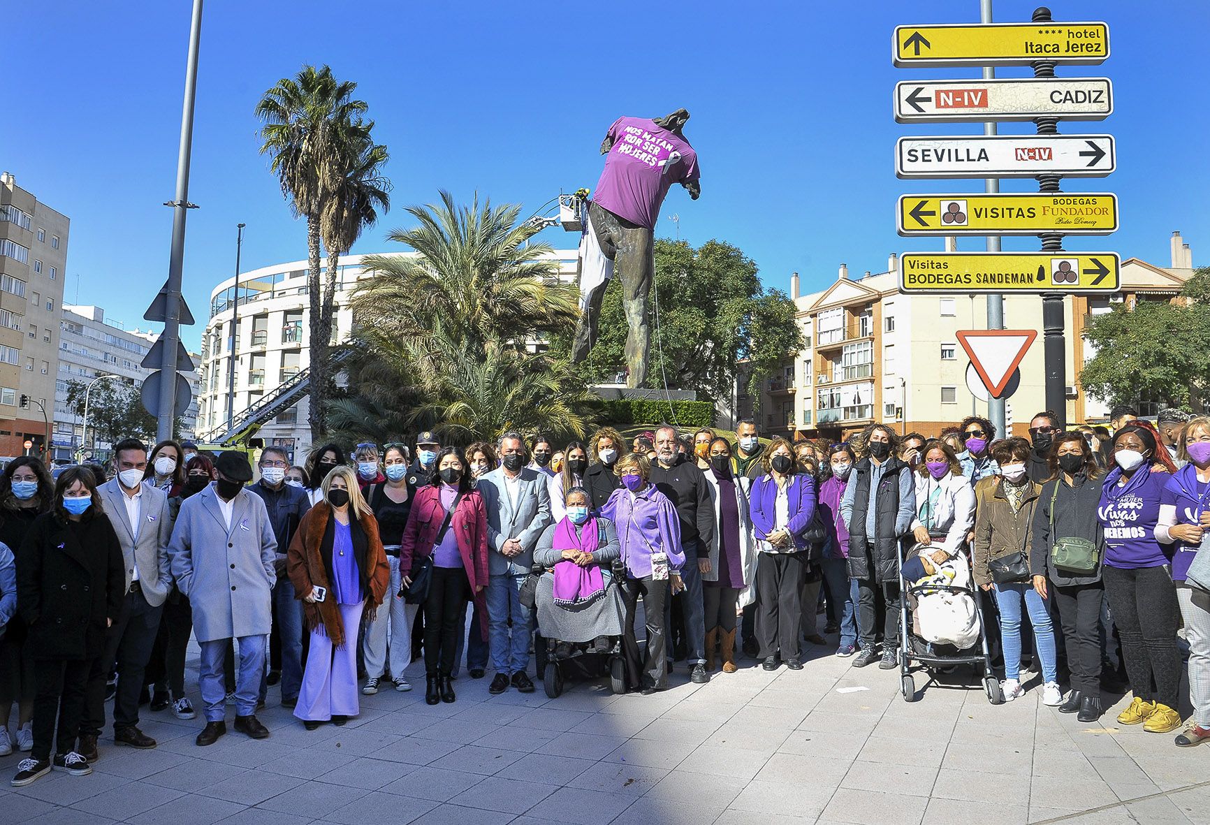 Un acto en Jerez contra la violencia de género.
