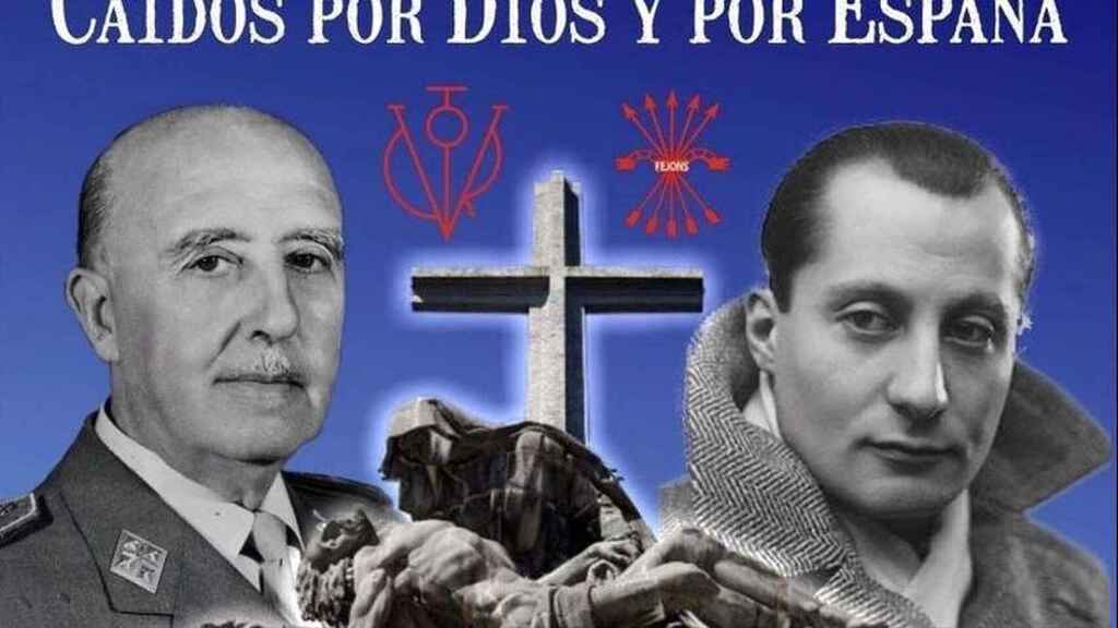 Un cartel que anuncia una de las misas en homenaje a Franco y Primo de Rivera.