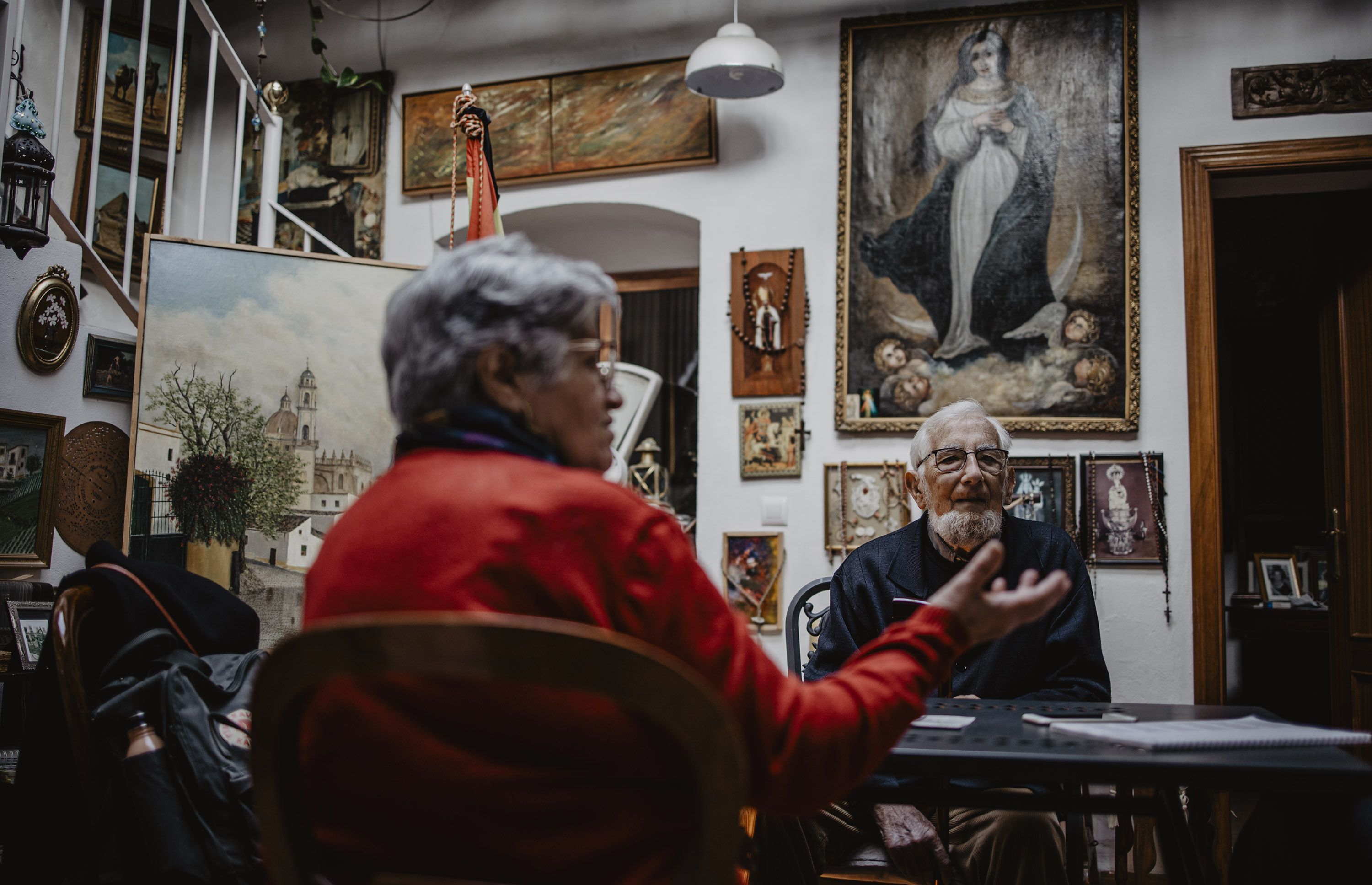 María y Agustín durante la conversación con lavozdelsur.es