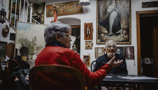 María y Agustín durante la conversación con lavozdelsur.es