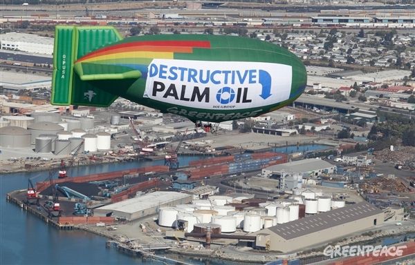 Una de las protestas contra el aceite de palma de Greenpeace