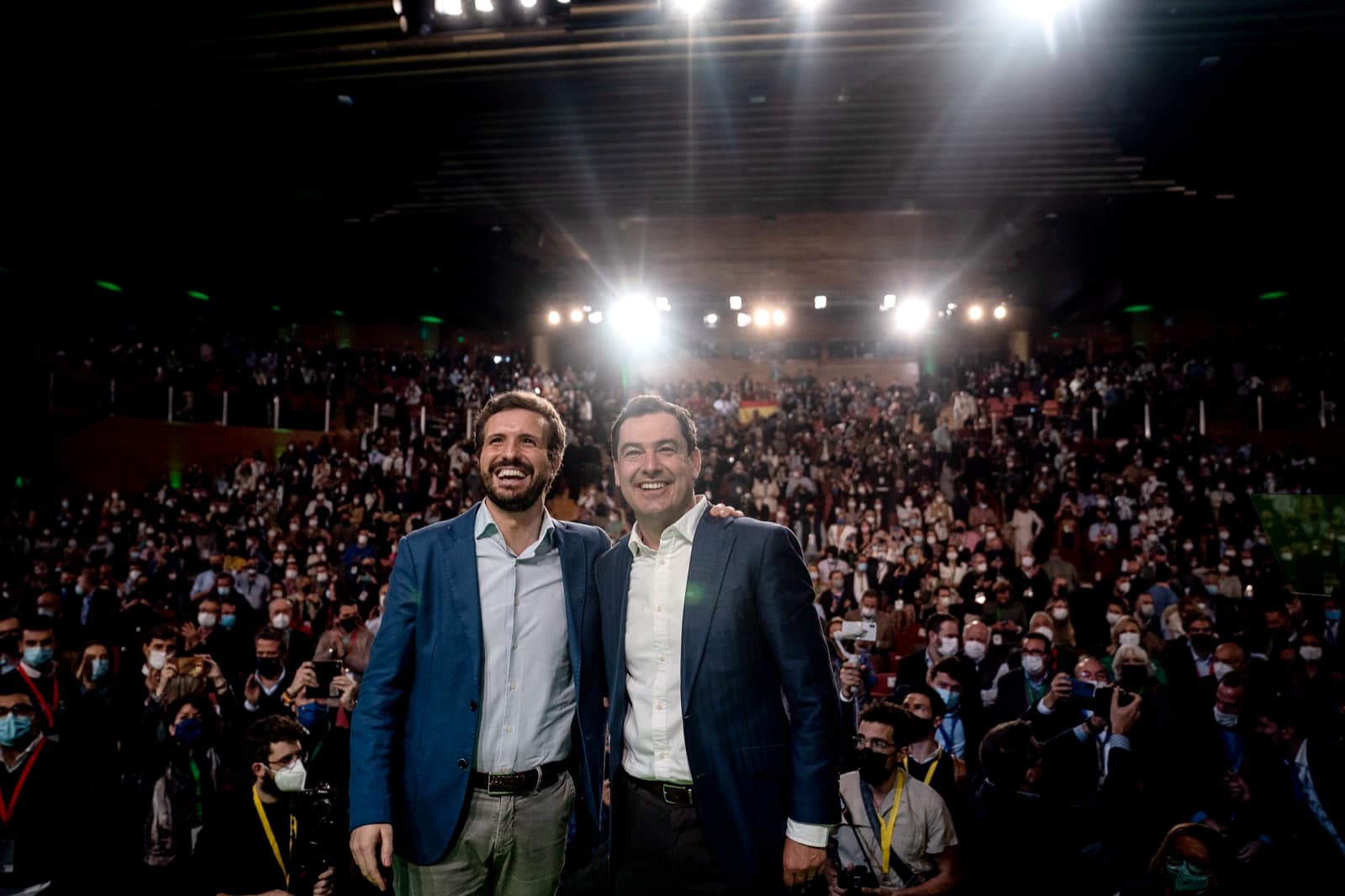 Casado y Moreno, este pasado domingo, en el cierre del congreso del PP andaluz, celebrado en Granada.
