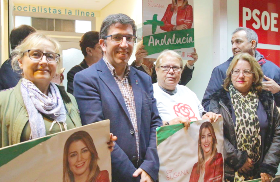 El secretario local del PSOE de La Línea, Juan Chacón Fernández (segundo por la izquierda). FOTO: JUAN CHACÓN FERNÁNDEZ. 