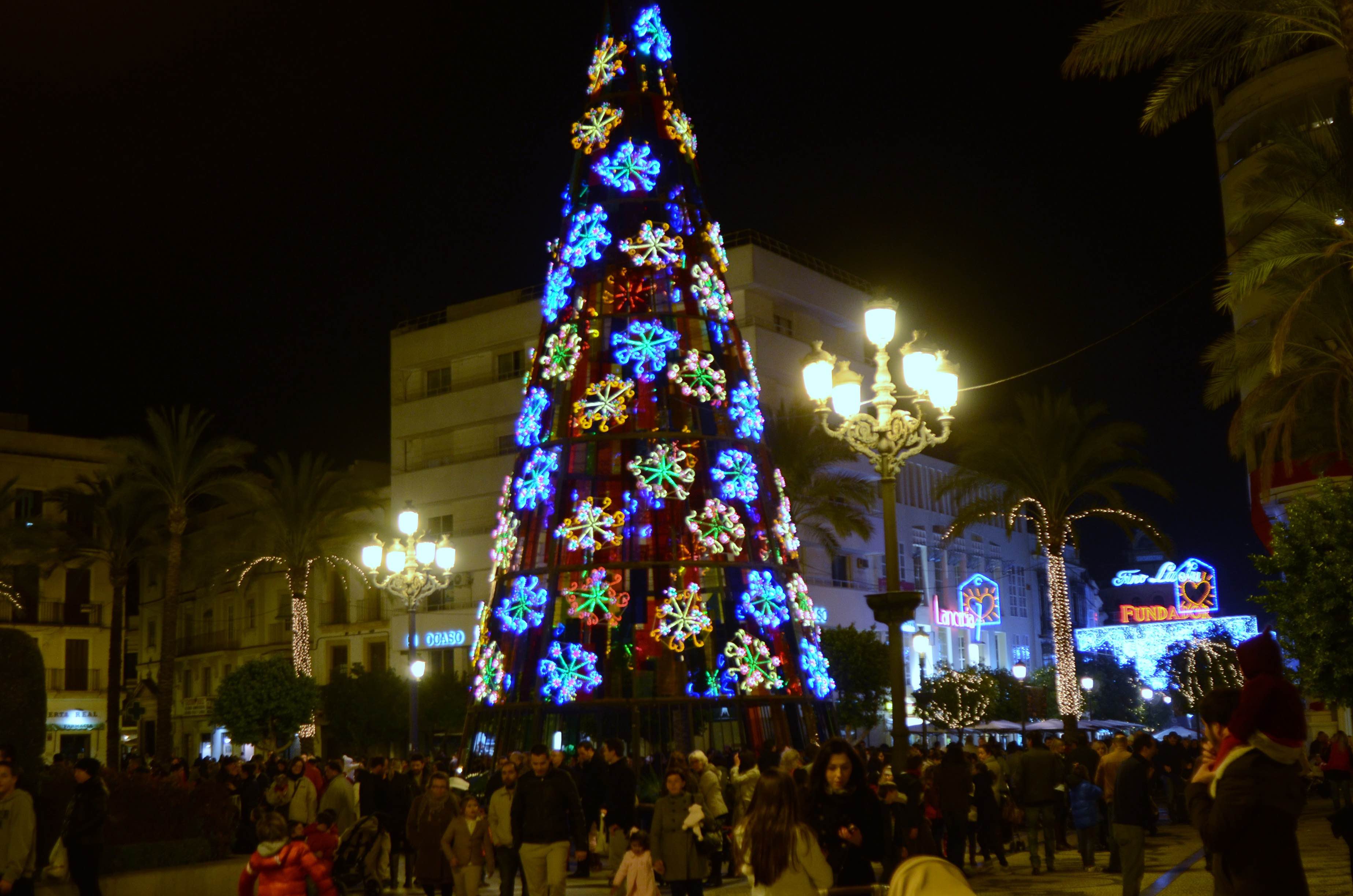 Alumbrado navideño en Jerez.